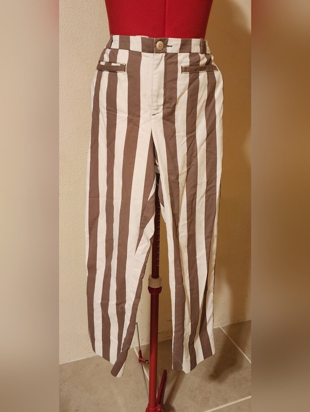 Anthropologie Cartonnier Charlie Ruled Striped Crop Pants - Size 10 - NWOT